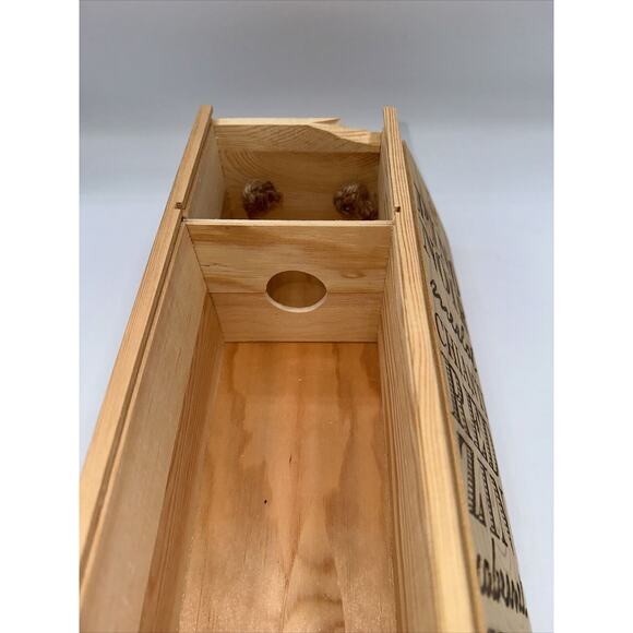 Natural Wooden Wine Red Crate with Handle with Sliding Cover Classy 31-08 - Picture 14 of 16